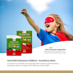 Waterfall D-Mannose Children Melt in the Mouth Tablets with a hint of Strawberry. Suitable for Boys & Girls, 3 Years + | 100 Count