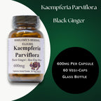 Barlowe's Herbal Elixirs Kaempferia Parviflora Supplement | Black Ginger | 600mg | 60 Veggie Capsules | Supports Vitality, and Promotes Overall Wellness | Stearate Free
