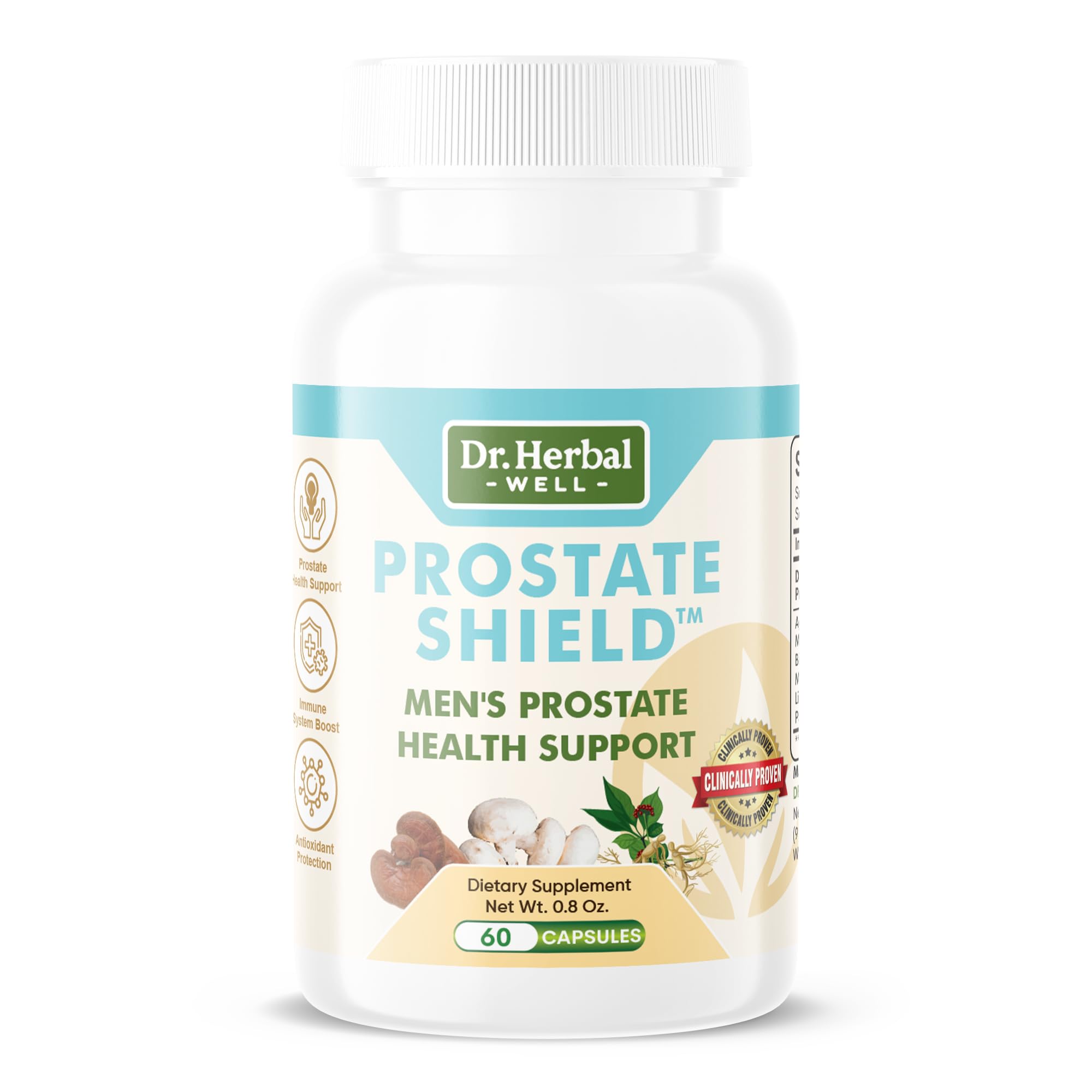 DR. HERBAL WELL Prostate Shield – Clinically Tested Immune-Boosting 100% Natural No Added Vitamins Minerals or Sugar