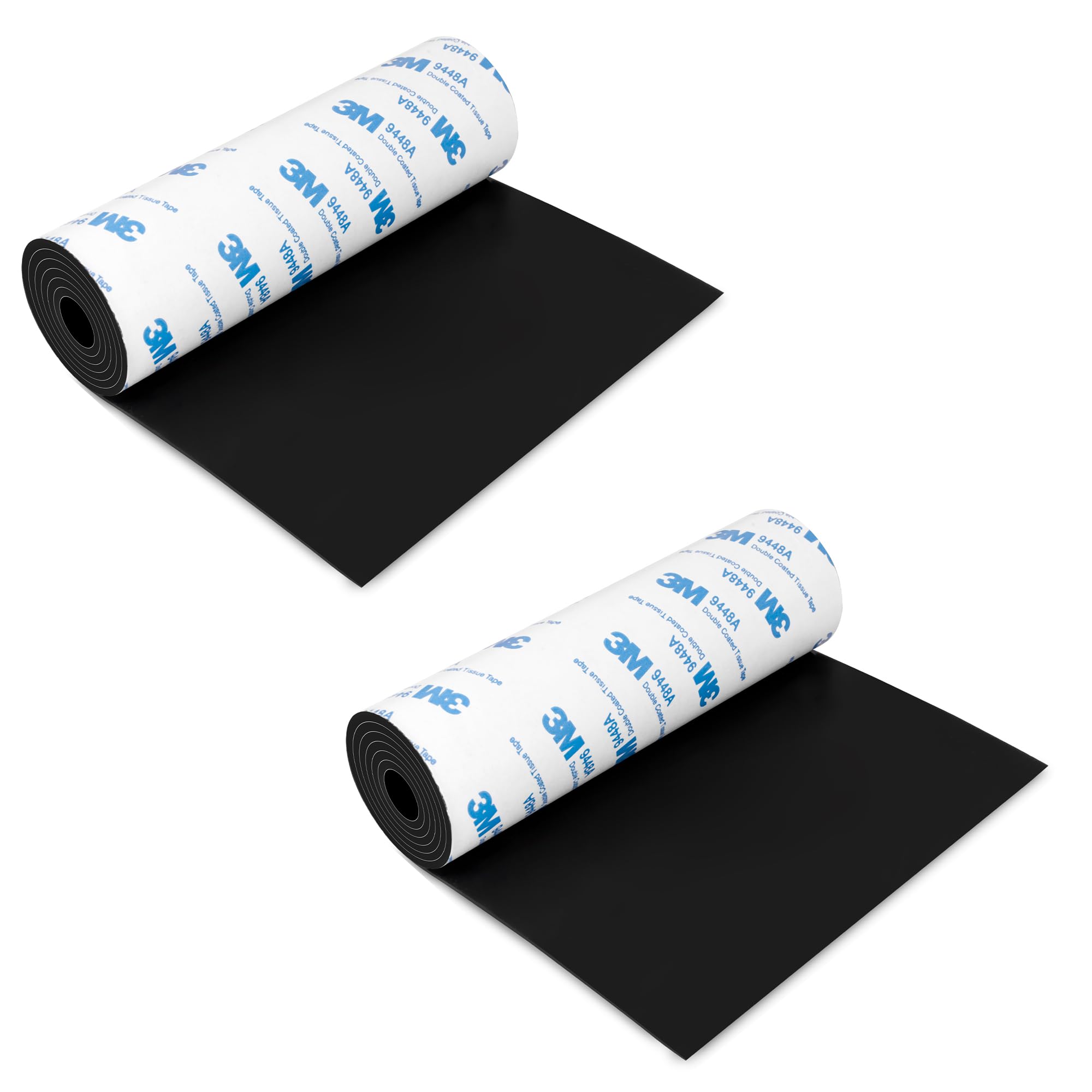 Non Slip Furniture Pads, 5" x 40" Rubber Furniture Pads Anti Skid Pads Non Slip Self Adhesive Cuttable Rubber Tape Strip Roll for Protecting Hardwood Floors Chair Wall Protector - 2 Pack, Black