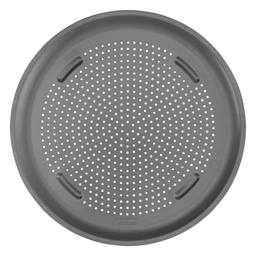 GoodCook AirPerfect Pizza Pan with Cutting Guides, 16-Inch, Gray