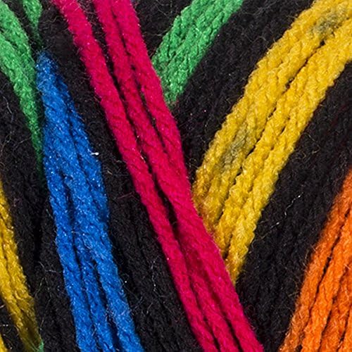 Red Heart Super Saver Primary Stripes E300-3954 (3-Skeins - Same Dye Lot) Worsted Medium #4 Acrylic Yarn for Crocheting and Knitting with Project Bag
