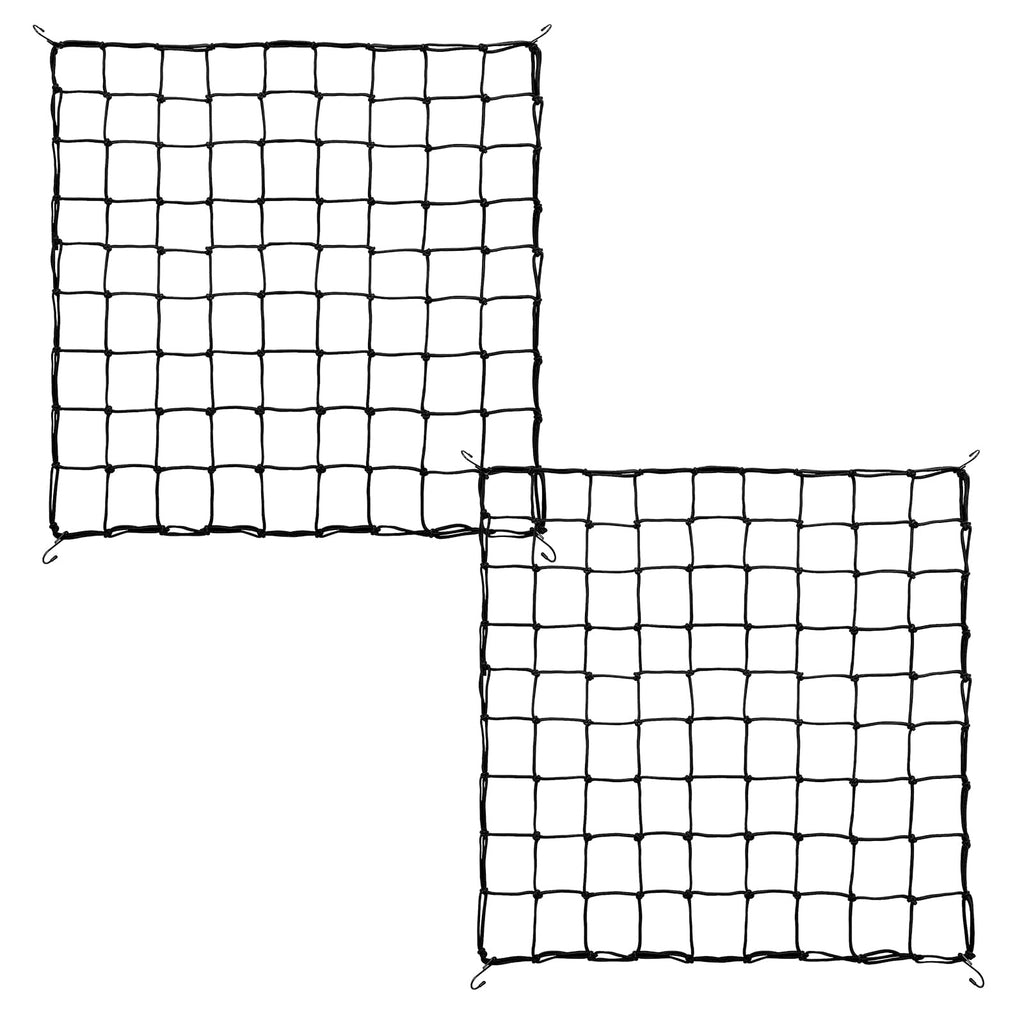 GBACHOOSE 2 Pack 5x5 ft Elastic Trellis Netting for Grow Tent, Heavy Duty Plant Support Net with Steel Hooks and 100 Zip Ties, Black Garden Trellis Net for Tomatoes, Cucumbers, Vines