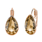EVEVIC Austrian Crystal Teardrop Leverback Drop Earrings for Women
