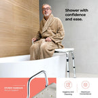 Medical King Transfer Bench MK7140 - Bathtub Shower Chair, Adjustable Height, Holds Up to 400 Lbs, White, Plastic