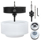 VIKITON 6-1/4 Hole Saw for Recessed Lights, 6.25 Inch Hole Cutter with Dust Bowl Catcher for Led Recessed Lighting 6 Inch and Wood Metal Drywall, Bi-Metal Construction, Black