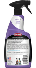 Weiman Granite & Stone Sealer Spray - Protects Kitchen Countertops, Sinks, Showers, Vanities & Floors From Stains - For Granite, Quartz, Marble, Tile, Limestone, Slate - Water Based, 24 oz
