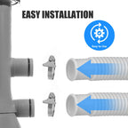 1.5” x 41” Pool Pump Replacement Hose, 2-Pack Above-Ground Pool Hoses with 4 Stainless Steel Clamps, Compatible with Intex, Coleman, Summer Waves Pool Pumps & Filters (2 PACK White)