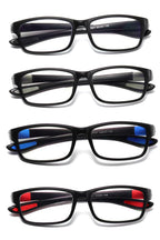 JOON-joon Reading Glasses Men 4 Pairs Ultra Light TR90 Sports Style Blue Light Blocking Readers+2.0