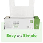 Simple's Plastic Bags with Handles For Small Business, (3 Pack=240 Bags) Shopping Grocery, Plastic T Shirts Bag, Dispenser Roll - Measures 12"x7"x22", 1.2 Mil Thickness