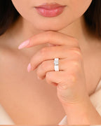 Rinfit Silicone Ring with Stone, Round Cut CZ - Pack: A, Wht/Sil, Size 7