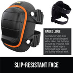 GORILLA GRIP® Knee Pads for Work, All Day Comfort Gel Cushion and Soft Foam for Men and Women, Slip Resistant Heavy Duty Hard Cap, Adjustable Straps for Flooring, Construction and Gardening, Orange