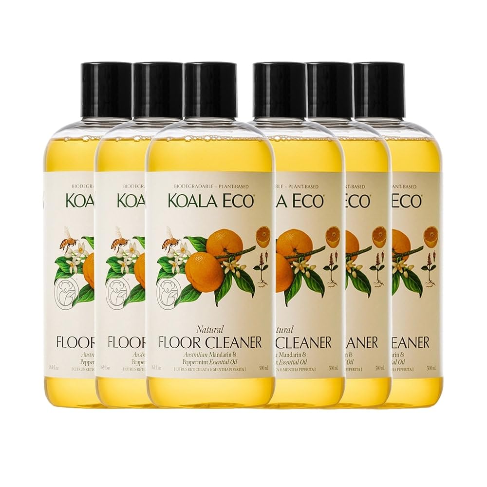 Koala Eco Floor Cleaner - with Australian Mandarin and Peppermint Essential Oil - 16oz (6 Pack)