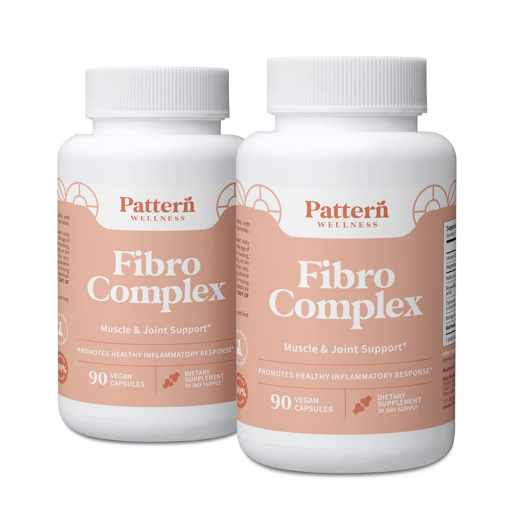 Pattern Wellness Fibro Complex – Advanced Formula with BioPerine® for Nutrient Absorption – Supports Muscle, Joint & Mobility Health – 180 Vegan Capsules