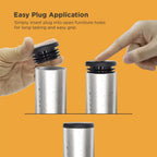 Prescott Plastics 1.75-Inch (44mm) Round Plastic Hole Plugs Insert, Black End Caps for Round Tubing and Fences, Glide Insert Cover for Pipe Post, Chairs and Furniture - 20 Pack