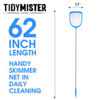 TidyMister 62'' Long Hot Tub Skimmer for Spa, Handy Pool Skimmer Net with Ultra Fine Diamond Netting Mesh for Small Pools, Hanging Hole Easy to Store
