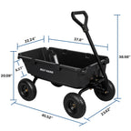 BILT HARD 900 lbs Poly Garden Dump Cart, 5 Cu.Ft Wheelbarrow Cart with 10" All Terrain Wheels & Quick-Release System, Heavy Duty Utility Wagon for Yard, Farm & Garden