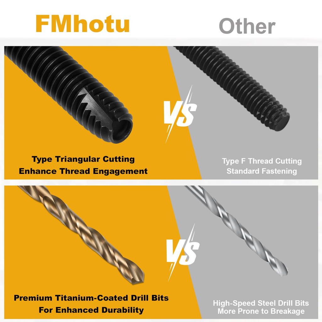 1/4-20 x 2-1/2" Flat Head Thread Cutting Self Drilling Deck Screws, Type 7, Star Drive T-30, Steel Floorboard Thread Cutting Screws for Wood & Metal-300 Pack
