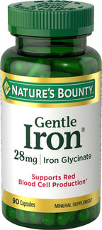 Nature's Bounty Gentle Iron 28 mg 90 Capsules (Pack of 3)