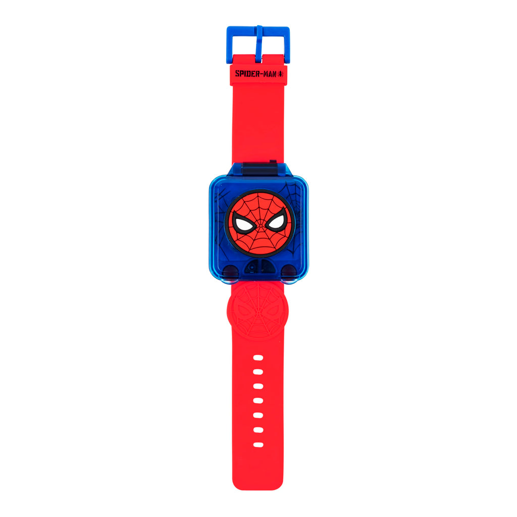 Marvel Spider-Man Educational Learning Digital Blue Watch for Boys by Accutime, Toddlers, Kids with Red Strap - Includes Timer, Stopwatch, Alarm, Games! Perfect for Girls and Boys 3+!