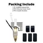 HzdaDeve 0.4MM Ceramic Hotend for Centauri Carbon Print Head Extruder Kit Hot End Heat Sink Hardened Steel Brass Nozzles with Extra 2PK Silicone Cover and 2PK Nozzle Brushes for Elegoo Centauri