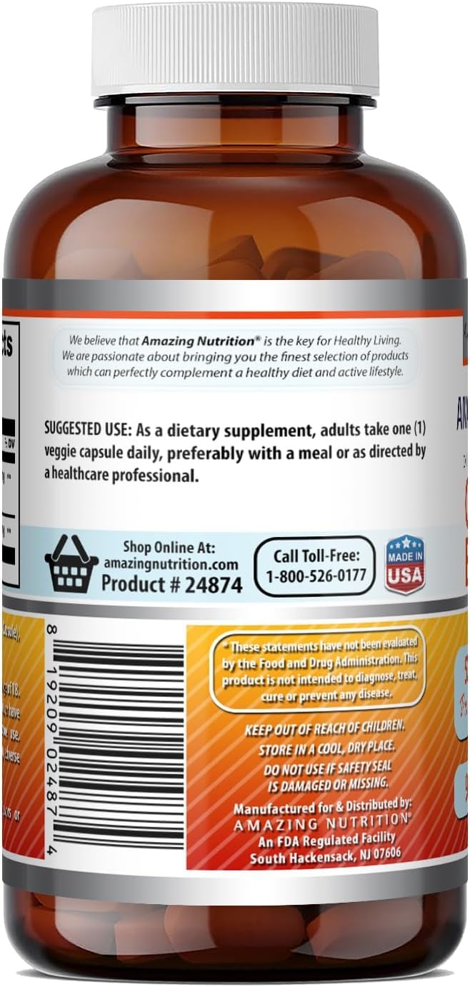 Amazing Formulas Quercetin Berberine | 250 mg Berberine and 250 mg Quercetin | Veggie Capsules Supplement | Non-GMO | Gluten Free | Made in USA (90 | 2 Pack)