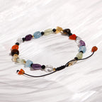 Jewever 7 Chakra Crystals and Stones Anklet Irregular Tumbled Gems Beaded Ankle Bracelets for Women Spiritual Energy Meditation Yoga Healing Jewelry Mom's Gifts (Tumbled Stone)