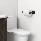 FEILERN Toilet Paper Holder, Wall Mounted Post Pivoting Square Tissue Holders Roll Holder Hangers for Bathroom, Commercial Toilet Paper Dispenser, Matte Black