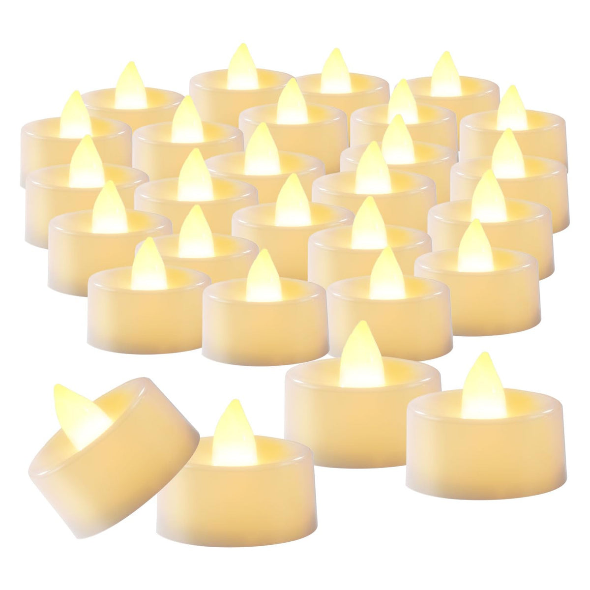 BEICHI 100Pack Flameless LED Tealight Candles, 200+ Hours, Warm White Light