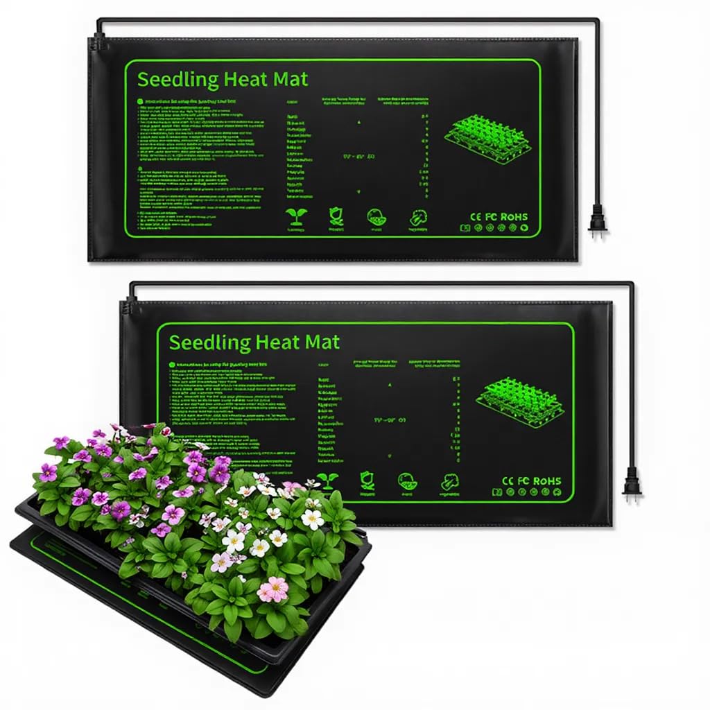 2 Pack Seedling Heat Mat for Seed Starting Plants Germination, 10"x20.5"
