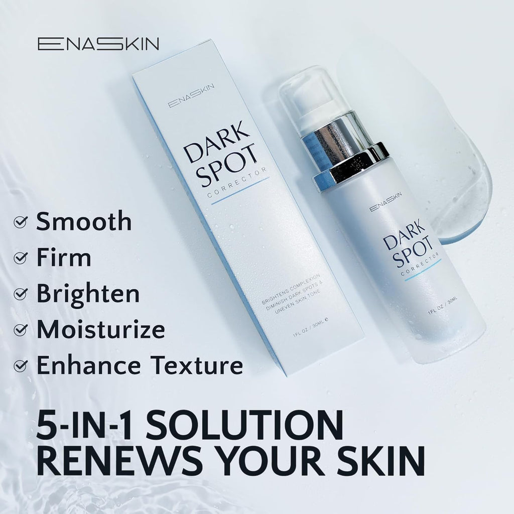Enaskin Dark Spot Set - Serum & Soap Bars: Hyperpigmentation Body Treatment for Freckles Melasma Age Spot Sun Spot - Dark Spots Corrector Serum with Kojic Acid Soap Bars for Women and Men