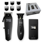 TPOB Slime 2 Barber Hair Clippers Trimmer Shaver Set for Men with Matte Green Case and X Fade Blade (Blackout)