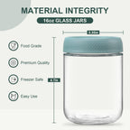 NETANY 6-pack 16 oz Overnight Oats Containers with Lids, Glass jars with Airtight Lids, Wide mouth Mason Salad jars, Glass Food Storage Containers for Snacks Yogurt Spice Sugar