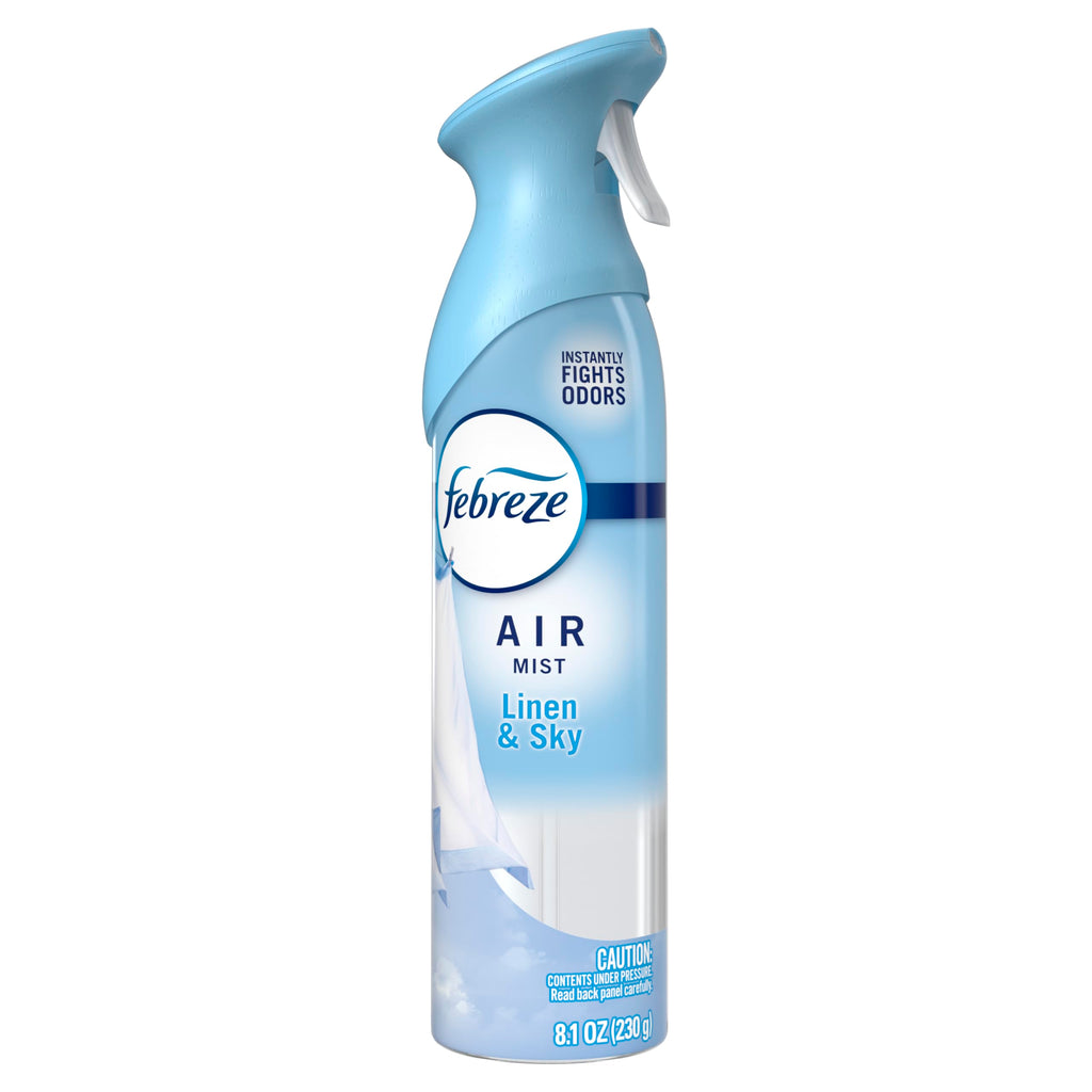 Febreze Air Mist, Air Freshener Spray, Odor Fighting Room Spray, Deodorizer for Home Bathroom Kitchen Office Apartment Dorm Room Classroom, Linen & Sky Scent, 8.1oz (Pack of 6)