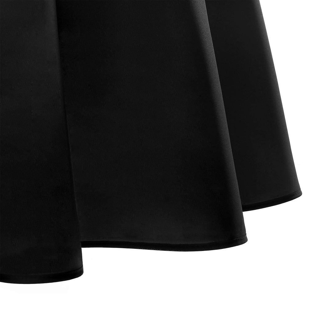 Hiasan Black Round Tablecloth 70 Inch - Waterproof Stain Resistant Spillproof Fabric Washable Table Cloth for Dining Room Kitchen Party