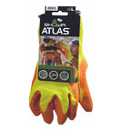 SHOWA Atlas 317 Original 1994 Crinkle Grip Work Gloves, Natural Latex Palm, Heavy Duty 10-Gauge for Construction, Landscaping, Gardening, & Masonry, Hi-Vis Yellow, Medium, 1-Pair