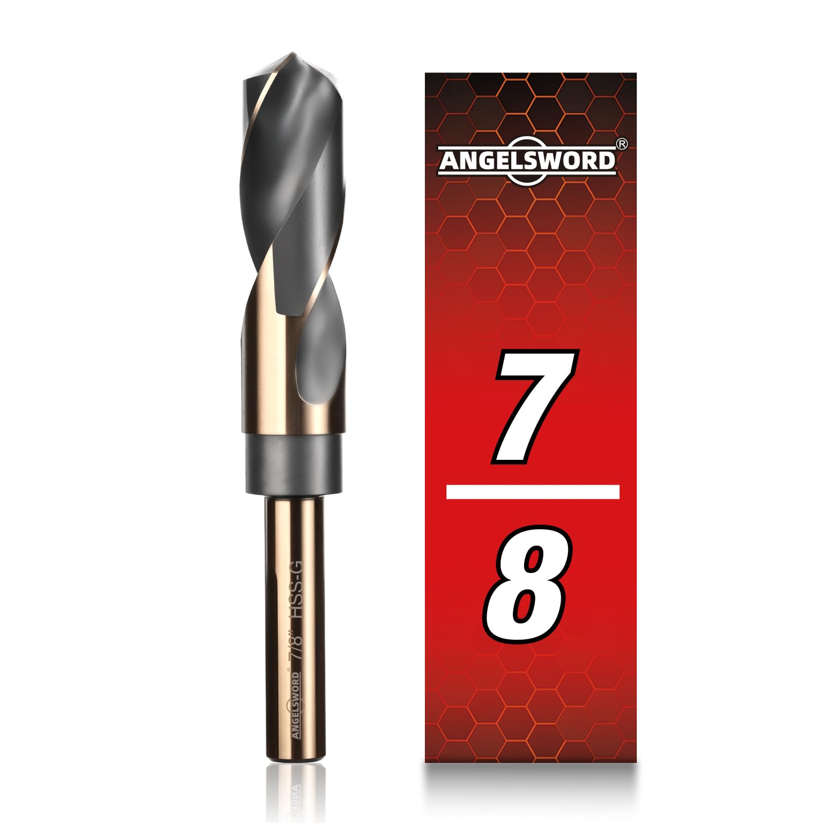 ANGELSWORD 7/8" Reduced Shank Drill Bit, M2 High Speed Steel Drill Bit for Hard Wood, Mild Steel, Cast Iron, Copper, Aluminum alloys and Other Sheet Metal