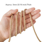 Tenn Well 5mm Jute Rope, 295 Feet 4Ply Twisted Thick Twine Rope for Gardening, Crafting, Packing, Bundling, Cat Scratching Post, Macrame Projects