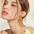 LANTAI Vacation Statement Earrings for Women Acrylic Rattan Earrings