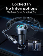 LISEN 120W for iPhone 18 17 16 Pro Max Car Charger USB C Fast Charge