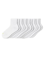 HUE Mini Crew Socks for Women, 6-Pack, White, One Size