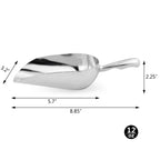 New Star Foodservice 34523 One-Piece Cast Aluminum Round Bottom Bar Ice Flour Utility Scoop, 12-Ounce, Silver