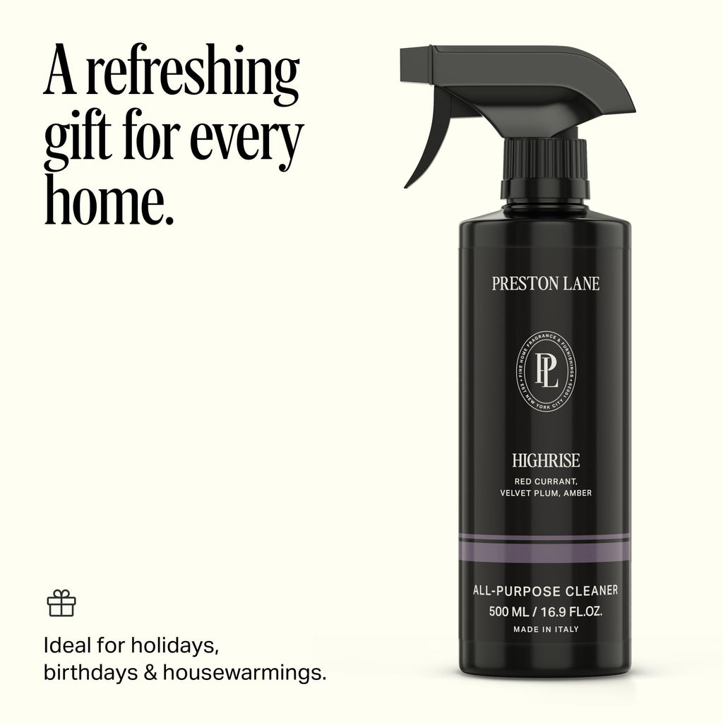 Preston Lane Luxury All-Purpose Cleaner, Highrise Scent | Bio-Based Multi-Surface Spray | Streak-Free Finish, Lifts Dirt, Smudges & Grease | Vegan & Cruelty-Free