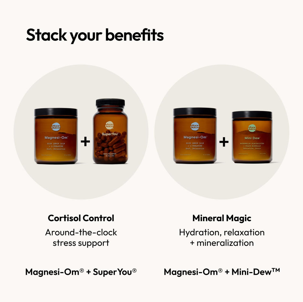 Moon Juice Magnesi-Om Magnesium Powder Supplement - Chelated Magnesium Complex + L-Theanine Blend for Rest, Relaxation & Regularity - Vegan, Non-GMO & No Sugar, Blue Lemon, 4.2 oz, 30 Servings