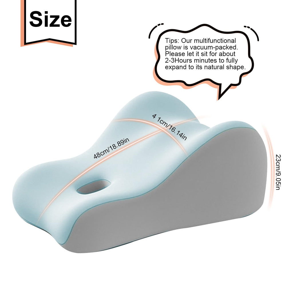 kaobbfacai Intimacy Support Wedge Pillow for Couples, Memory Foam Positioning Cushion for Back, Neck & Waist Pain Relief with Washable Cover, Portable Design for Relaxing, Reading & Adult Play-Blue