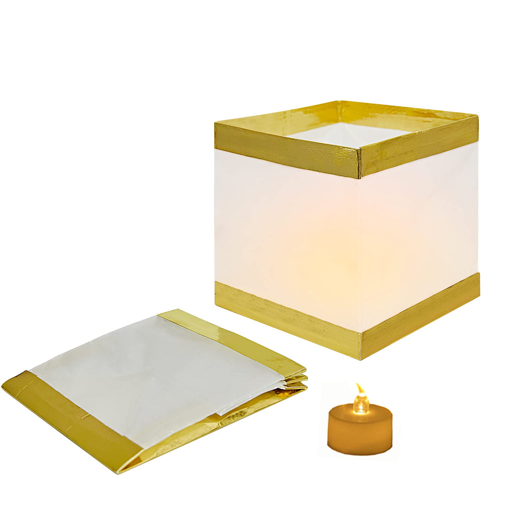 FUELYE 12Pack Floating Square Lanterns with LED Flameless Candles,Outdoor Lanterns Decorative with Waterproof,Floating Candles for Pool,River,Memorials,Wedding,Bar,and Parties…… (12 Square)