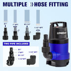 MEDAS 1HP 3434 GPH Sump Pump Submersible Clean/Dirty Water Pump Portable Utility Pump with 16.4ft Cord for Swimming Pool Garden Basement Tub Pond Draining