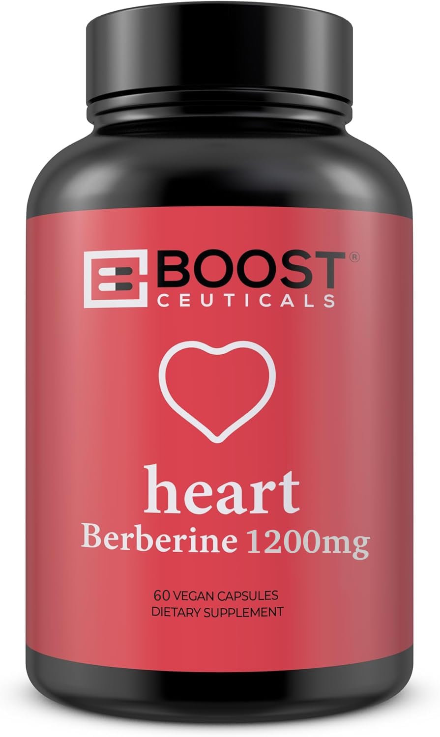 BoostCeuticals Berberine Supplement 1200mg (2 x 600mg) - Berberine HCl Vegan Capsules - Daily Wellness Support - Gluten Free Non GMO - 60 Capsules