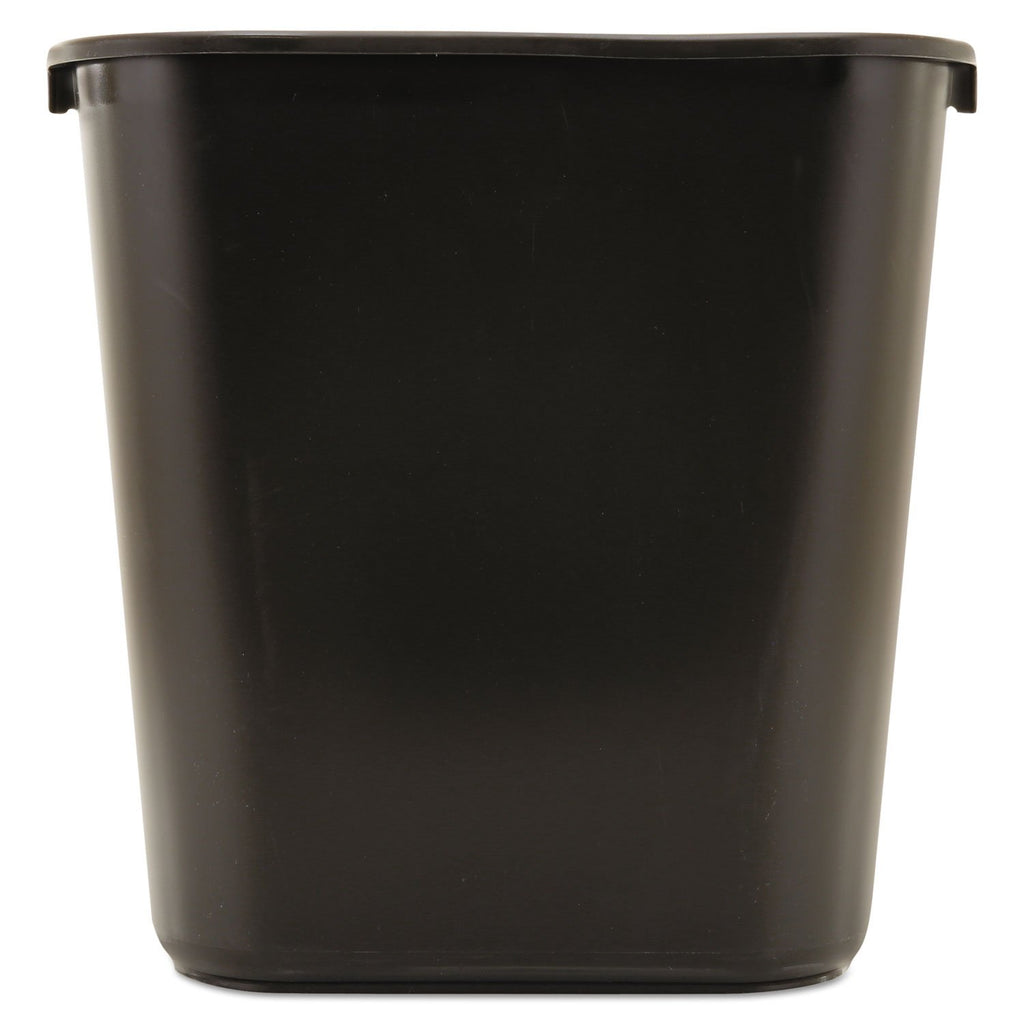 Rubbermaid Commercial Products Deskside Wastebasket/Trash Can, 3.25-Gallon/13-Quart, Black, Small, for Bedroom/Bathroom/Office, Fits Under Desk/Sink/Cabinet