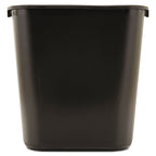 Rubbermaid Commercial Products Deskside Wastebasket/Trash Can, 3.25-Gallon/13-Quart, Black, Small, for Bedroom/Bathroom/Office, Fits Under Desk/Sink/Cabinet